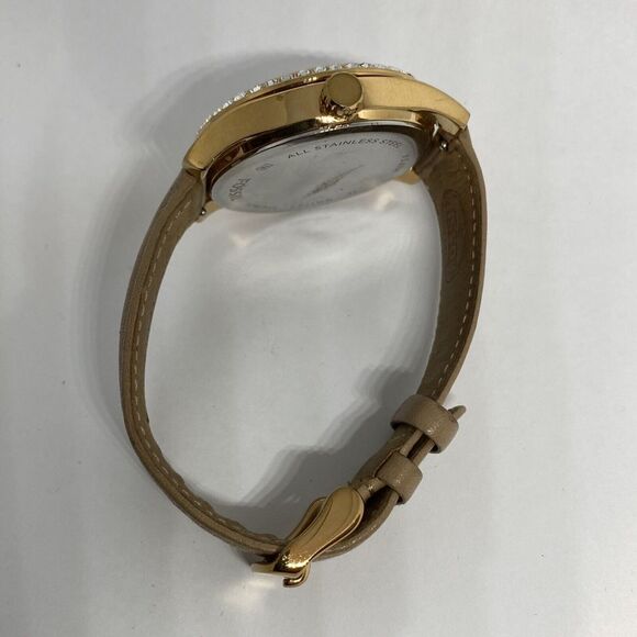 Fossil Carissa BQ1767 Women's Beige Leather Band Analog Dial Quartz Watch LJ466 - Picture 11 of 12